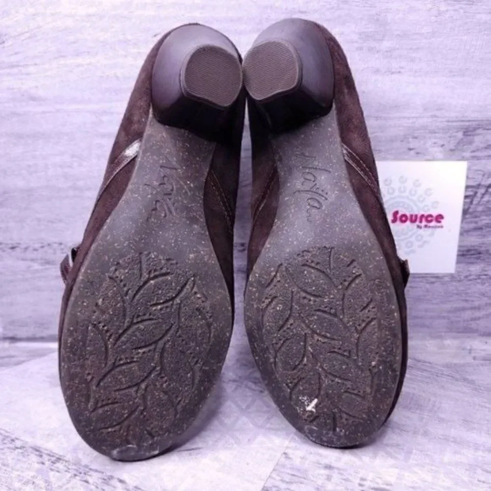 Naya Cailin Bow Pleated Bow Suede Cone Heel Pump Brown Women's sz 8.5 - Picture 7 of 8